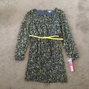 Grey and Yellow Floral Dress